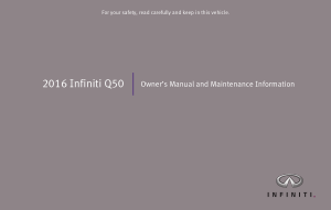 2016 Infiniti Q50 Quick Reference Guide